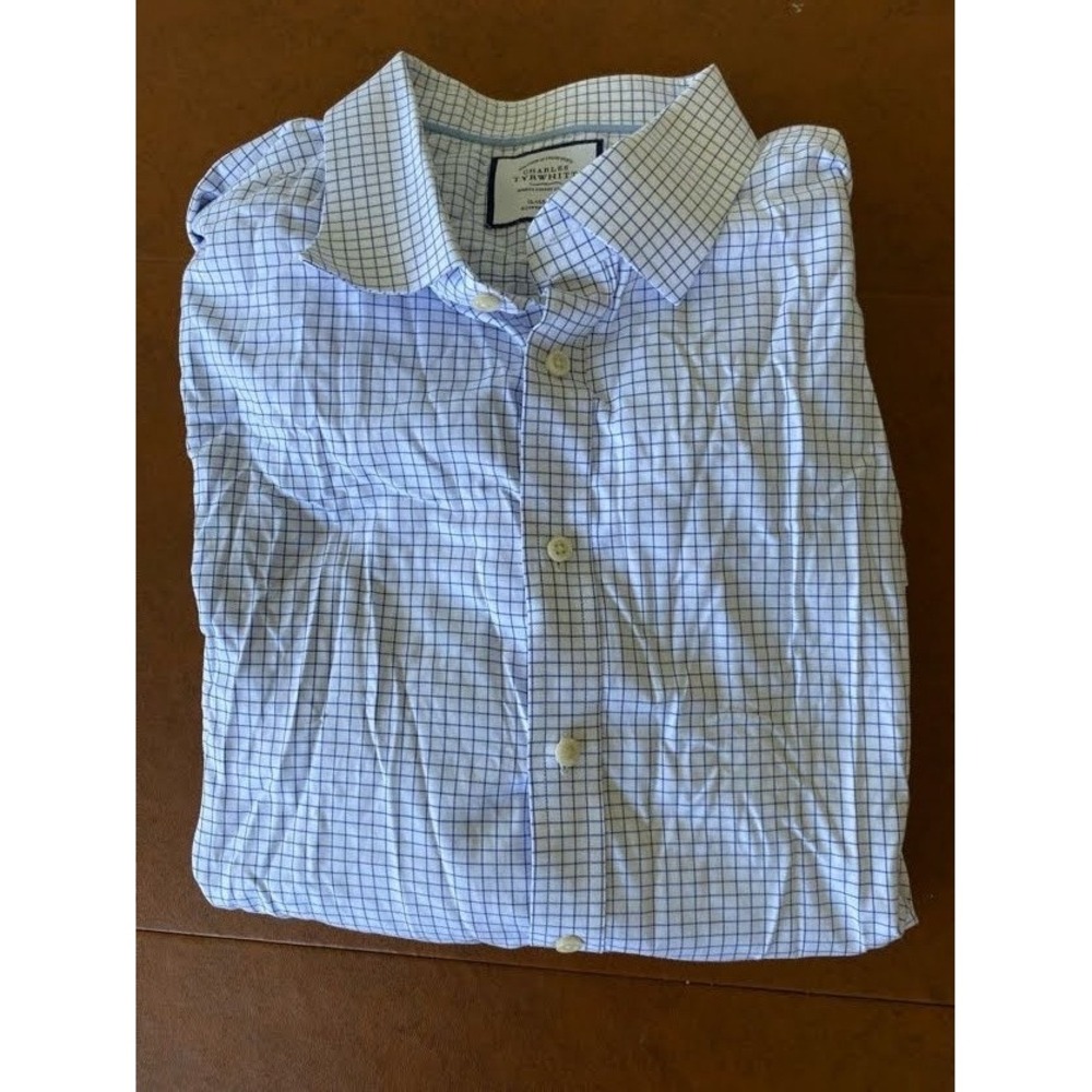 Charles Tyrwhitt Mens Classic Fit Egyptian Cotton Check Dress Shirt 19/37